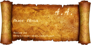 Auer Absa névjegykártya